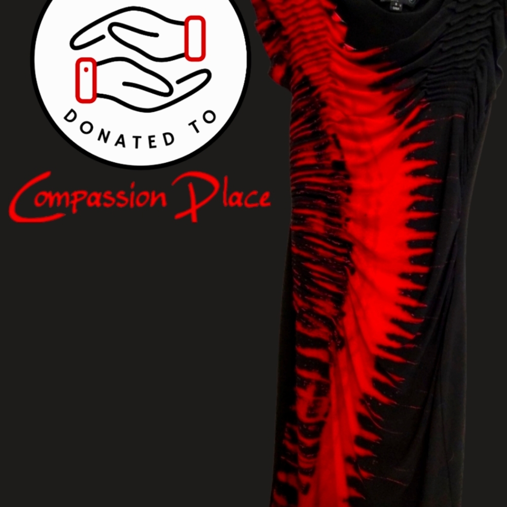 ♻️ DONATED Black and red rouched sexy salsa dress